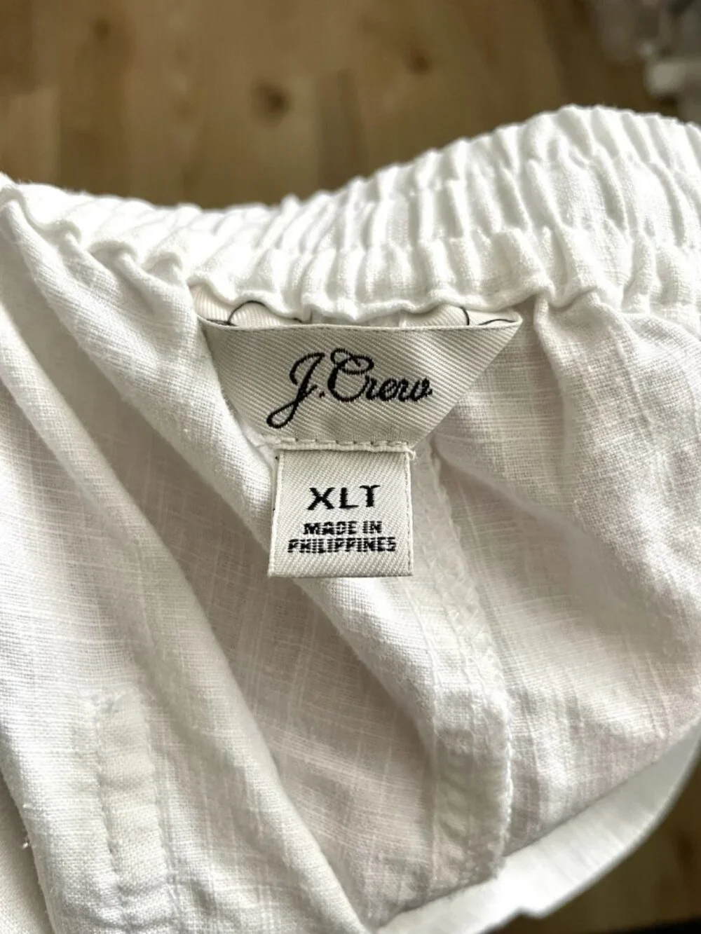 J. Crew Linen Blend Pull-On Tapered Leg Pants Classic White size XL TALL